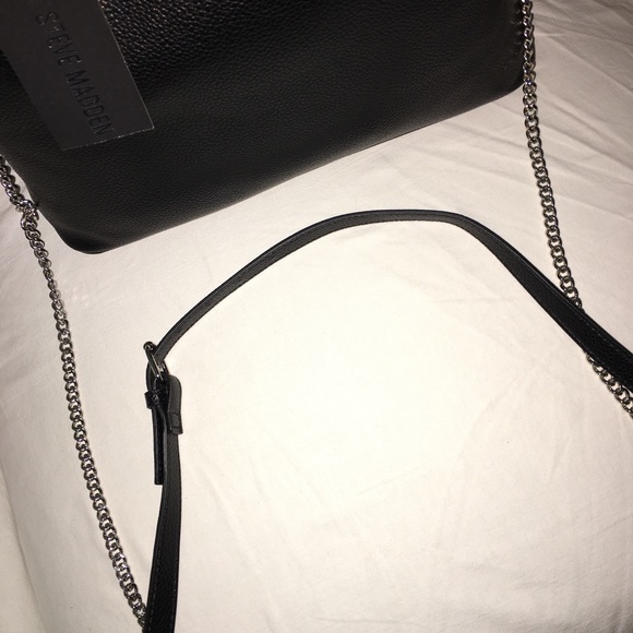 Steve Madden Black Leather Tote / Crossbody - Picture 5 of 7